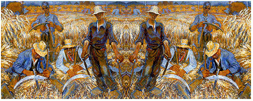 Rustende zichters, Johan Dijkstra (1896-1978) 1924 156 x 200 cm schilderij olieverf op doek, Groninger Museum. Hier een verkleinde kopie gespiegeld om rechter as.