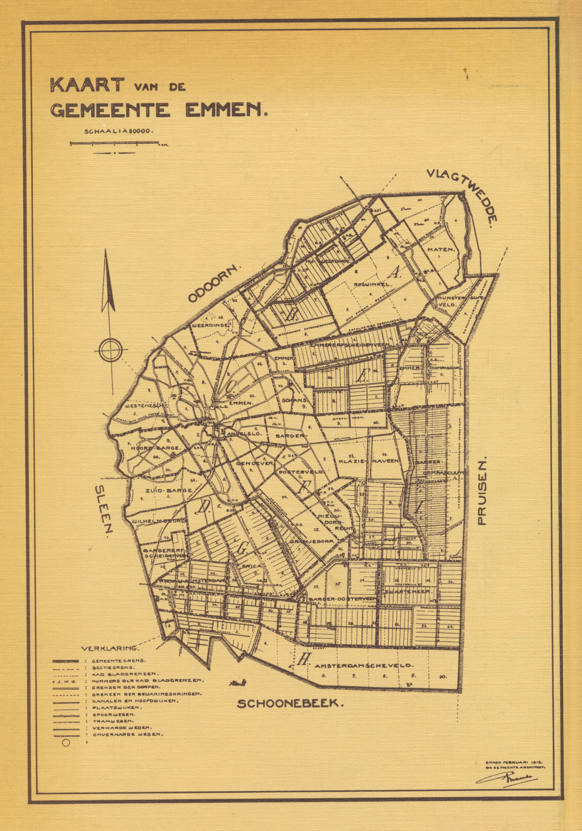 plattegrond-gemeente-emmen-schaal-1-80000-1918